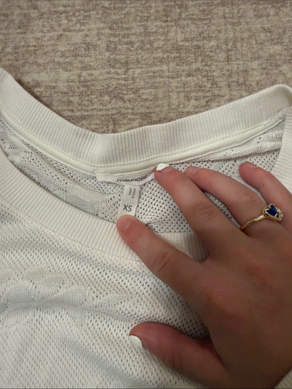 Maurices White Long Sleeve Knit Top